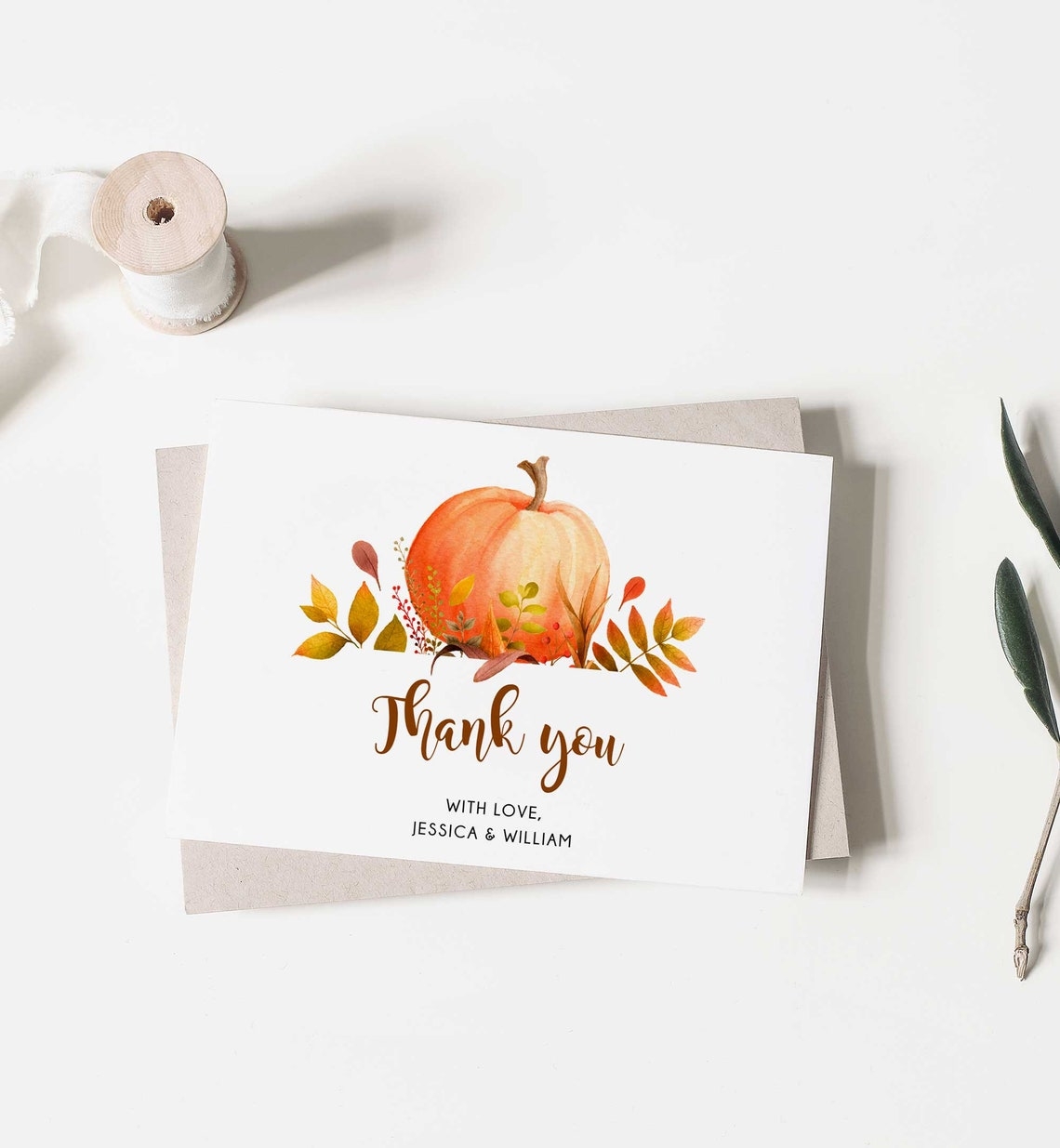 Fall Thank You Cards Printable Thanksgiving Thank You Notes Etsy