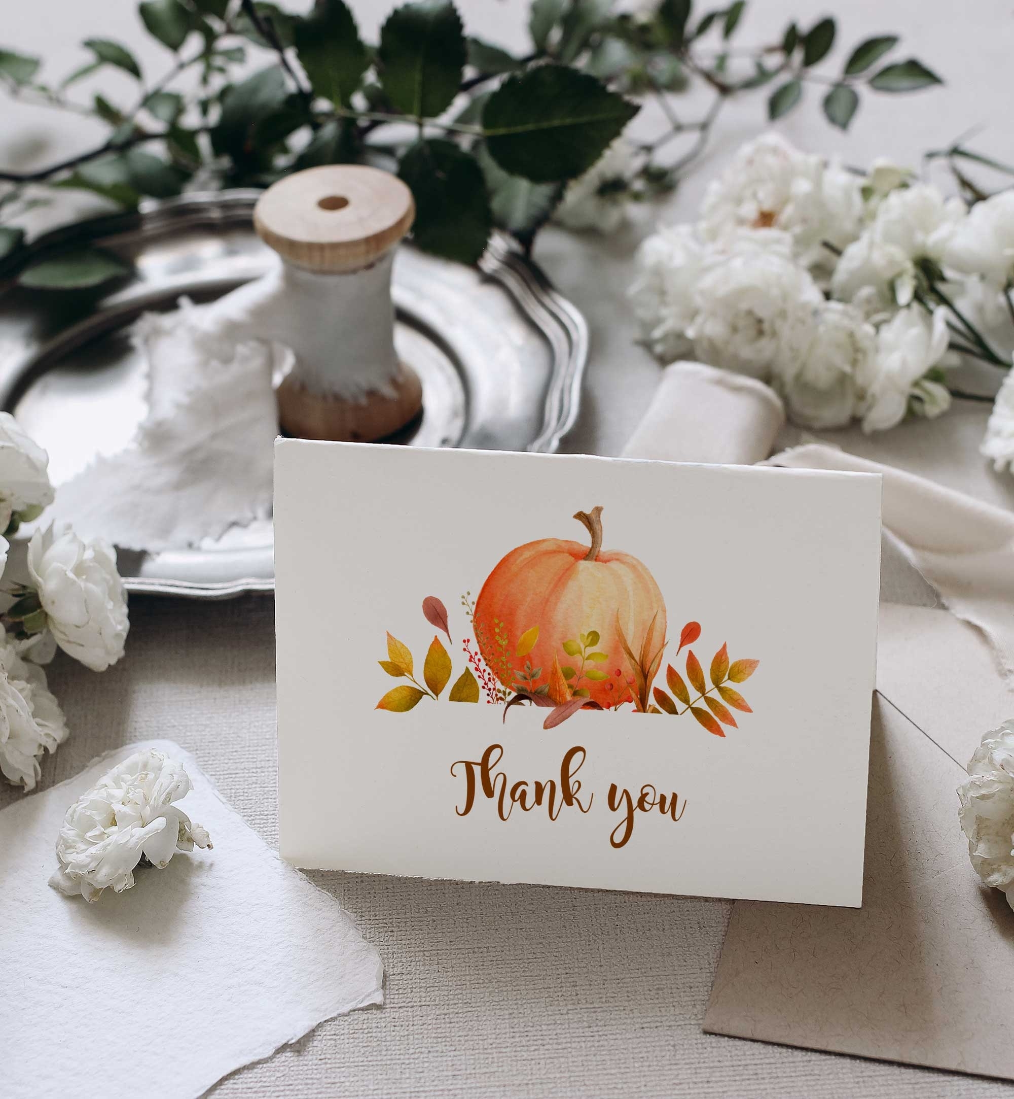 Fall Thank You Cards Printable Thanksgiving Thank You Notes Etsy