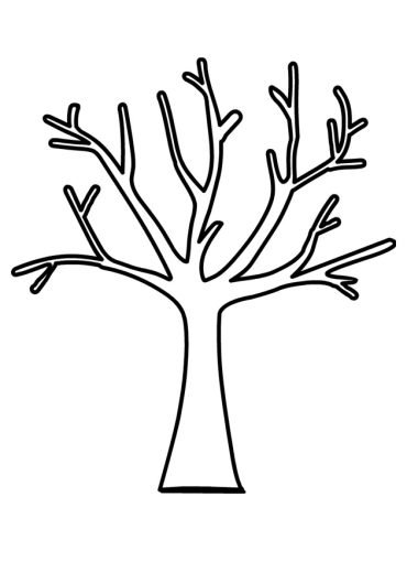 Fall Tree Template Coloring Page