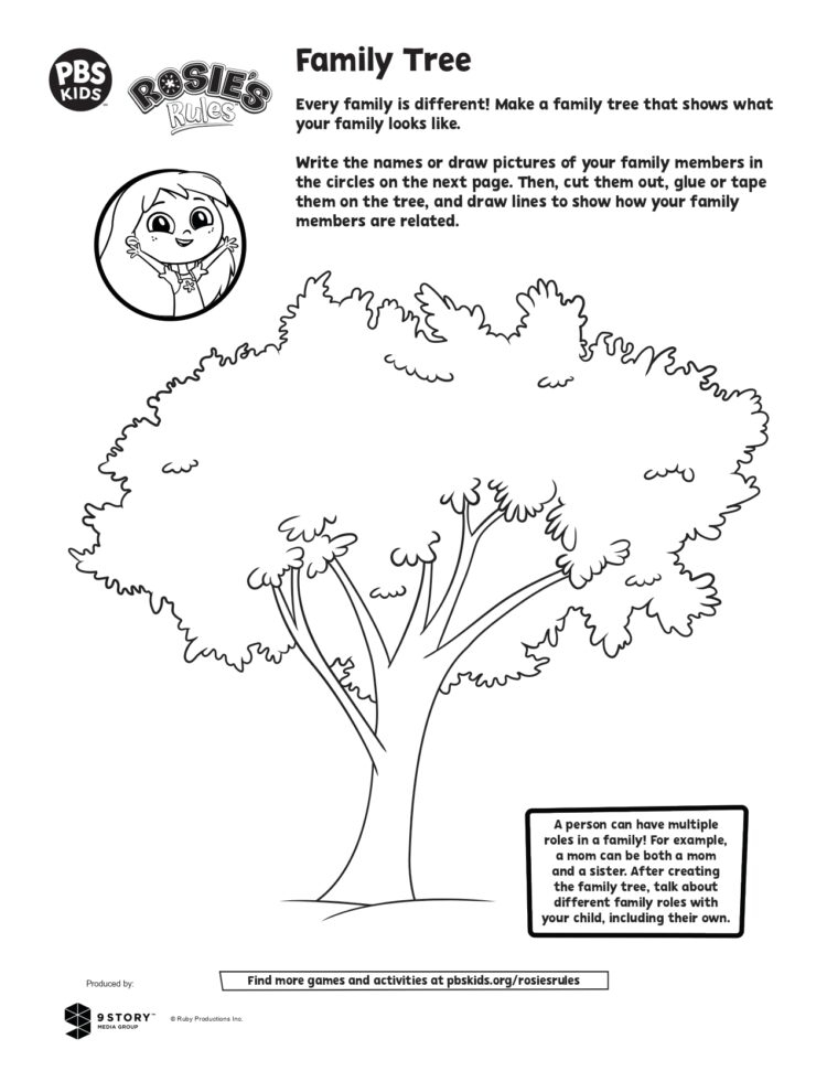 Family Tree Activity Kids Coloring Pages PBS KIDS For 43 OFF