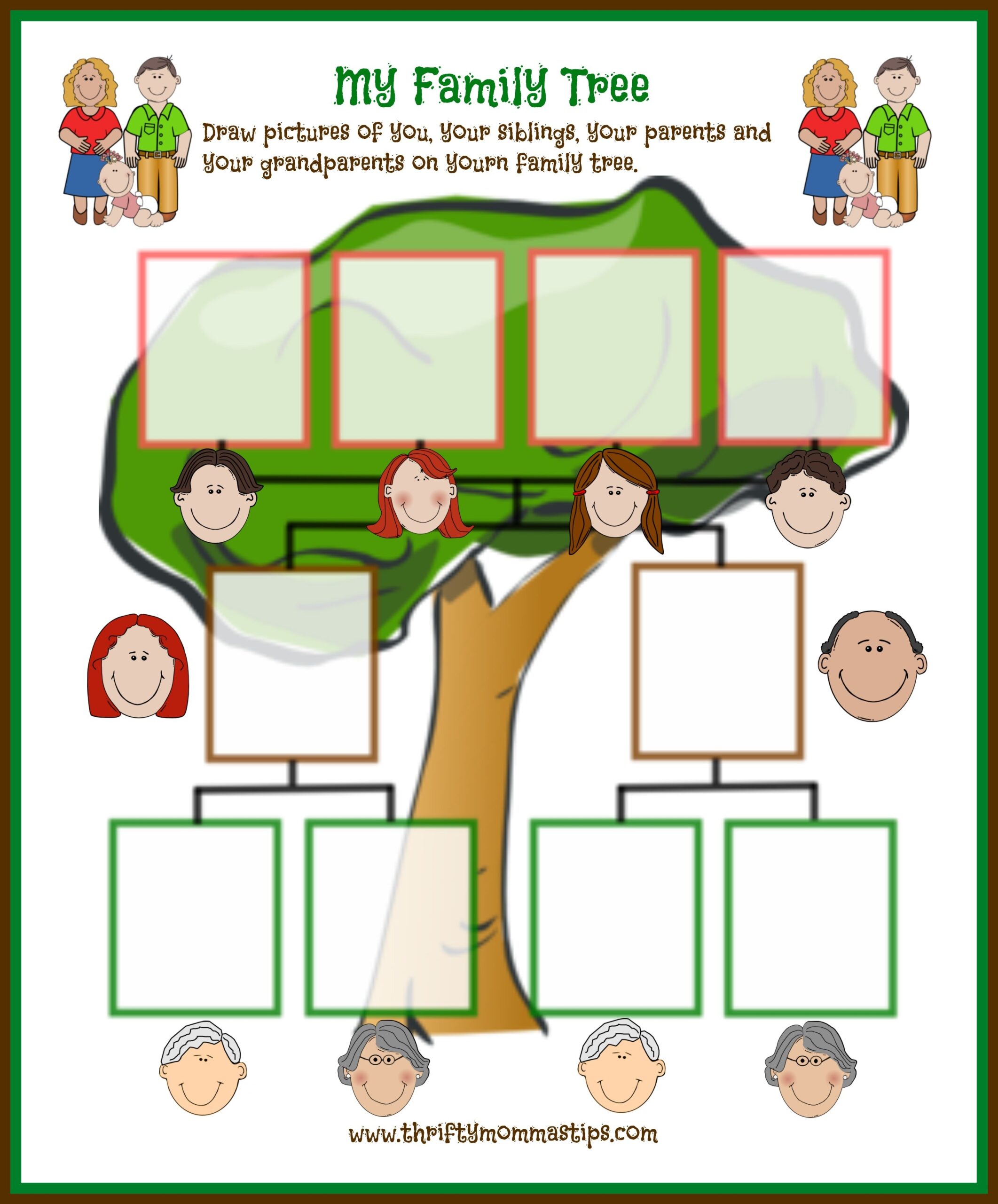 Family Tree Printable Room Surf