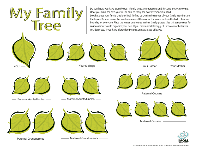 Family Tree Template Leaves Download Printable PDF Templateroller