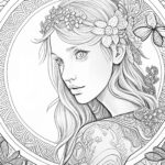 Fascinating Fairy Coloring Page For Adults Mindful Life Coloring Home