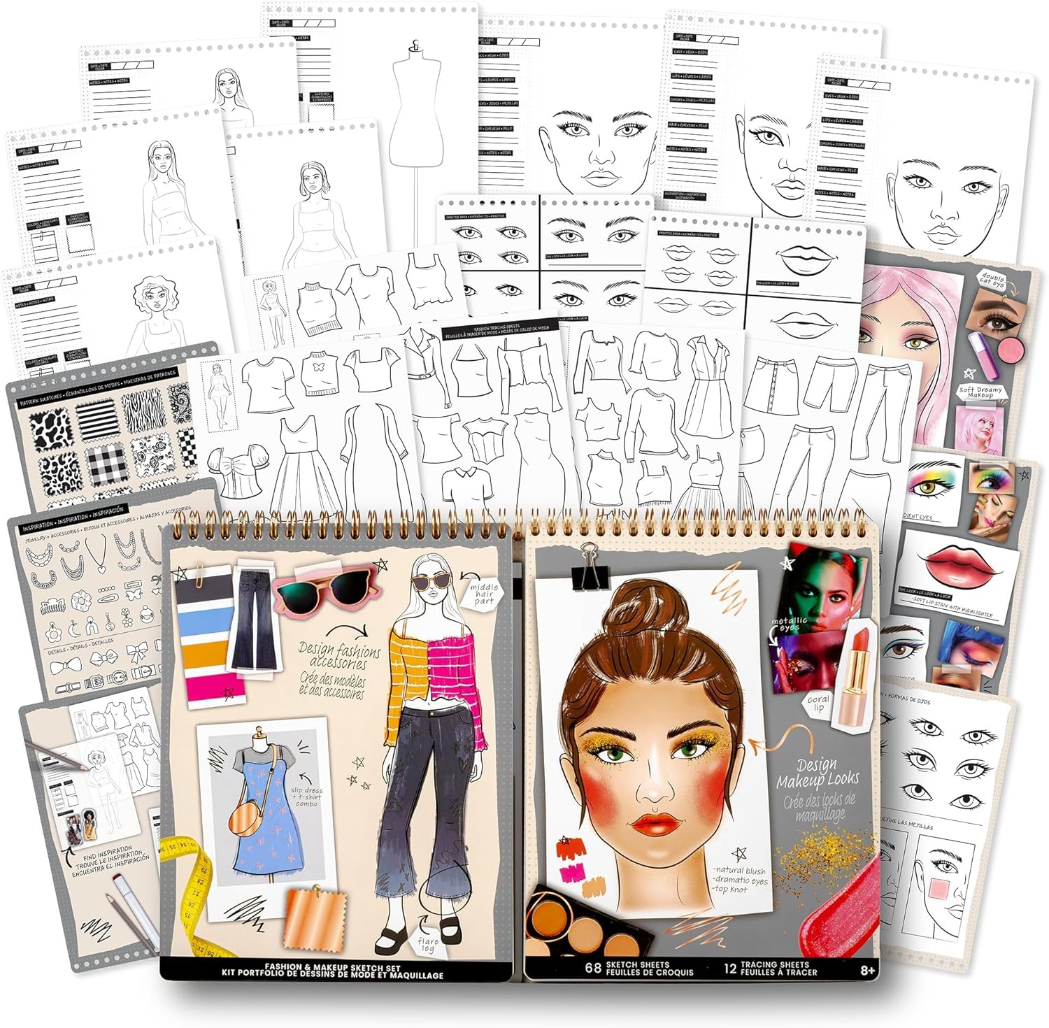 Fashion Angels Makeup Fashion 2 In 1 Sketch Portfolio 60 Sketch 