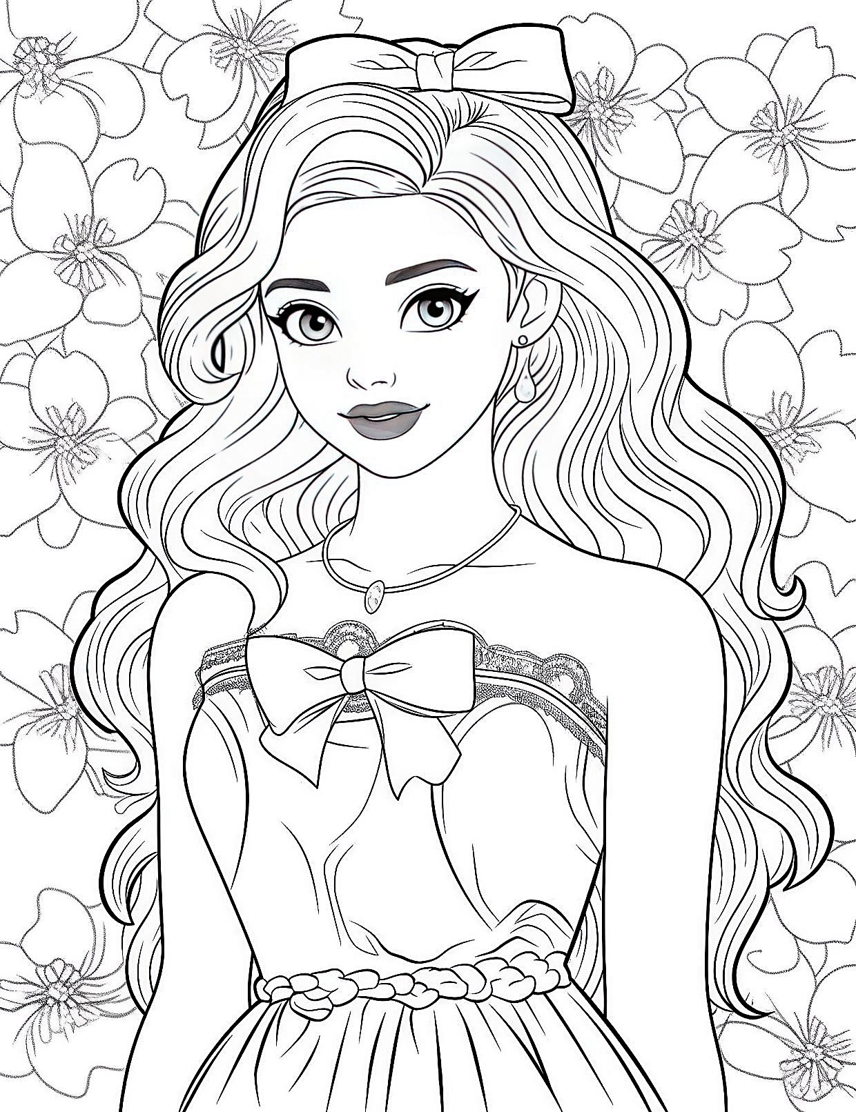 Fashion Barbie Coloring Pages Printable Printable Barbie Fashion 