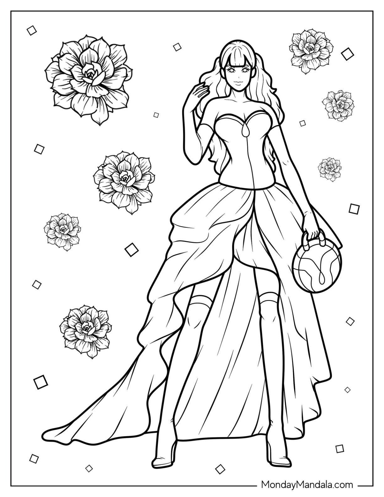 fashion girl coloring pages free printable