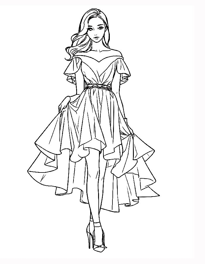 Fashion Coloring Pages Free Printable PDF 