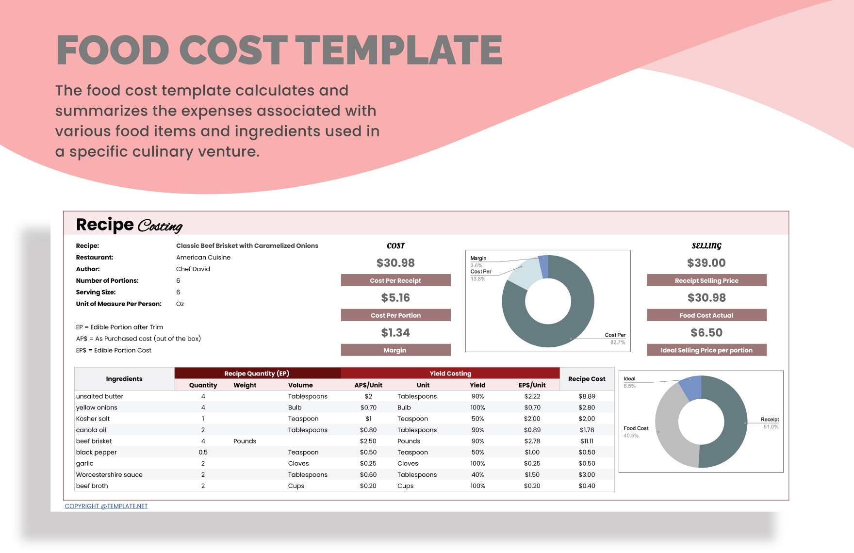 fashion cost sheet template