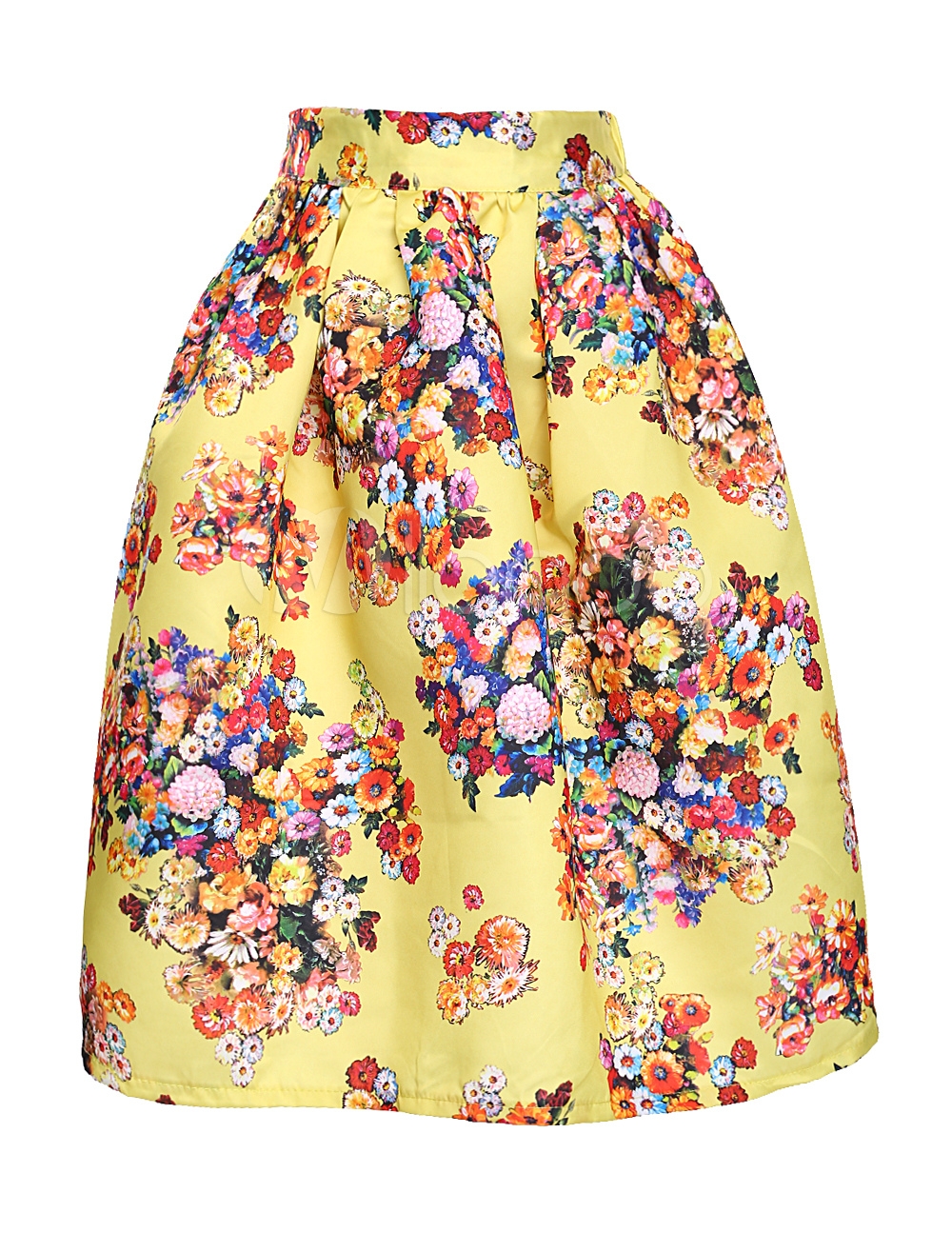 Fashion Floral Print Polyester Womens Skirt Milanoo