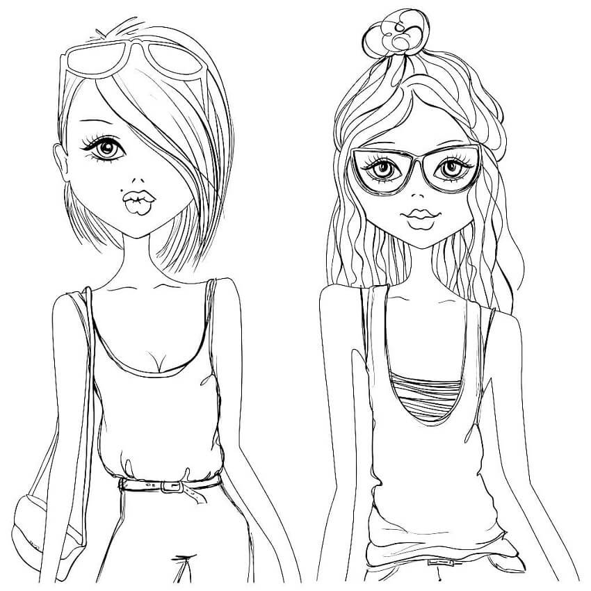 Fashion Girls Coloring Page Free Printable Coloring Pages For Kids
