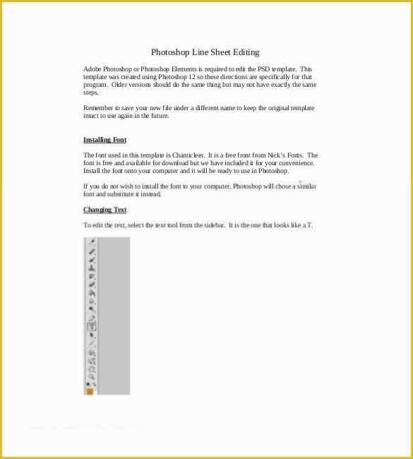 fashion line sheet template