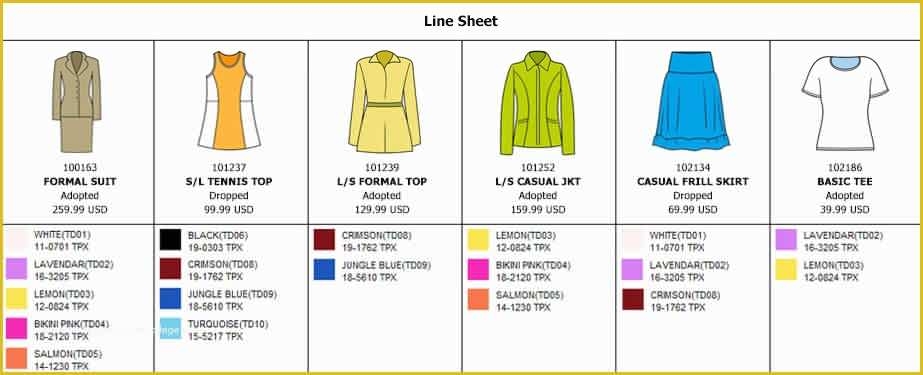 Fashion Line Sheet Template Download Free Of Wholesale Linesheet 