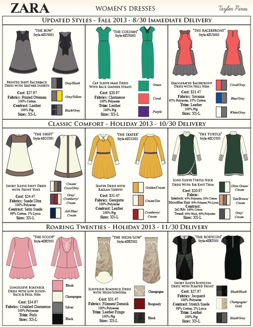 Fashion Linesheet Template
