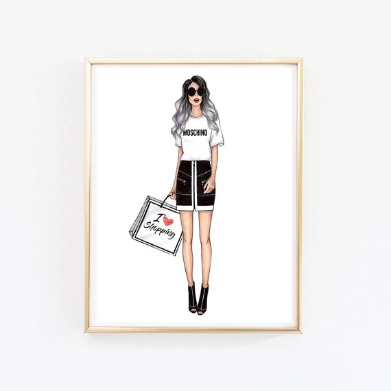 Fashion Poster Art Fashion Sketch Print Girly Fashion Art Etsy