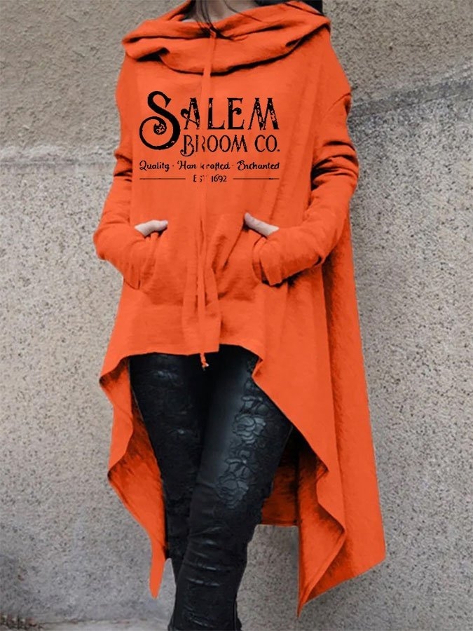 Fashion Print Irregular Long Sleeve Sweatshirt