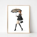 Fashion Sketch Print Fashion Girl Art Print Black And White Wall Art
