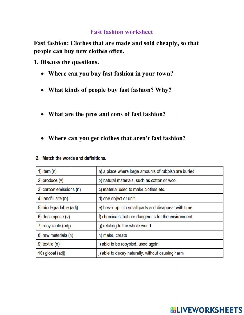 fashion worksheet pdf