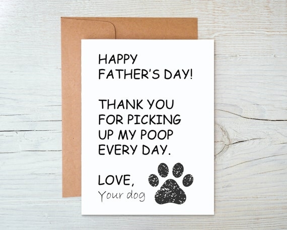 Fathers Day Greeting Card Dog Dad Digital Download Printable 