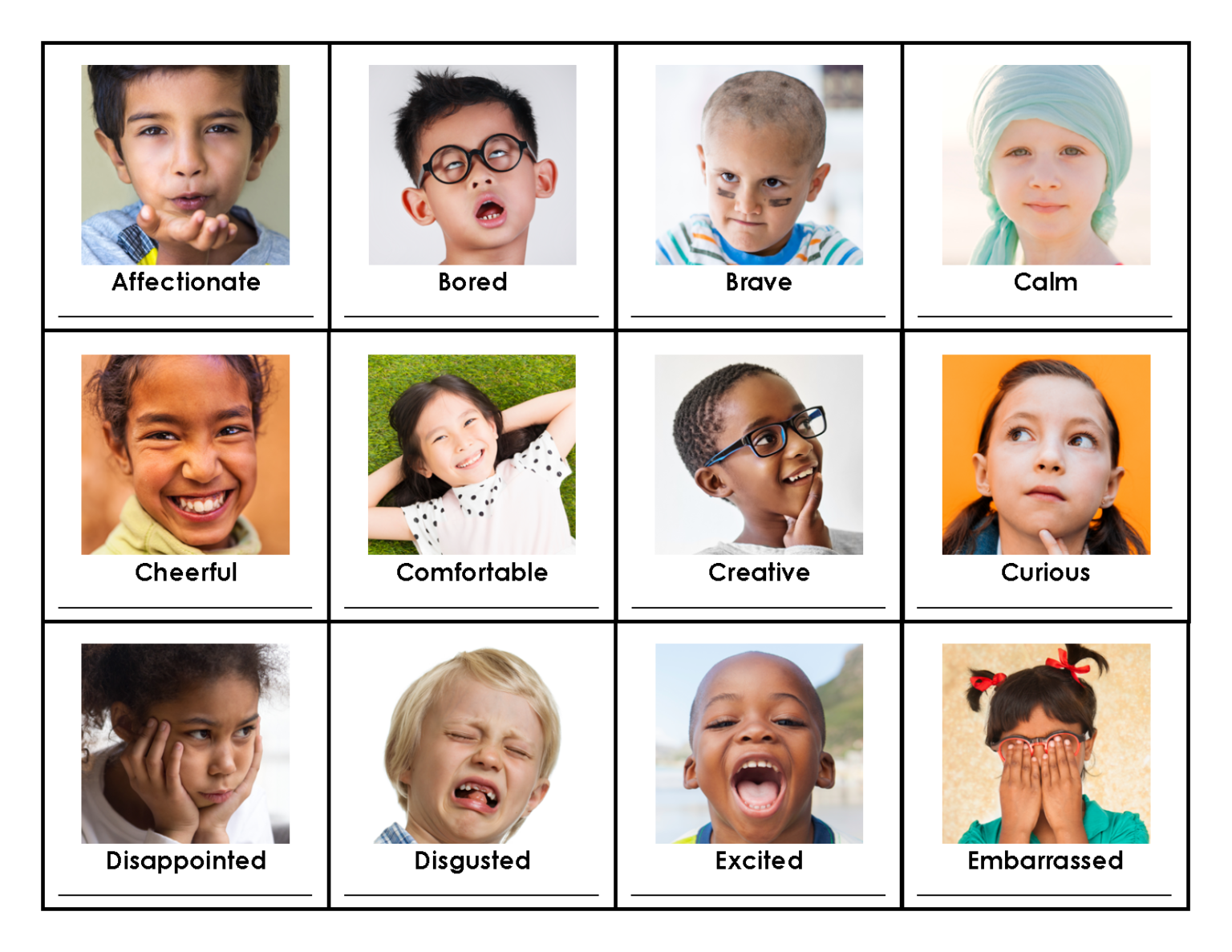 Feeling Faces Cards English Blank National Center For Pyramid 