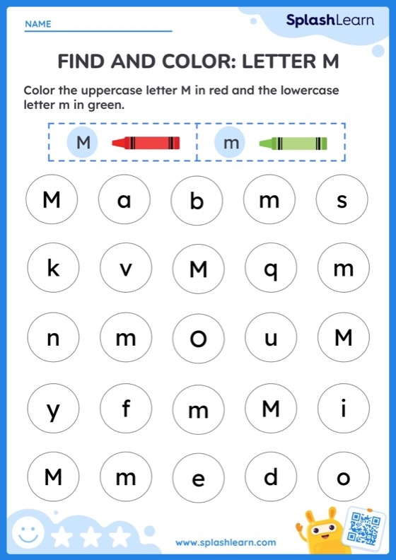 Find And Color Letter M Printable ELA Worksheet Worksheets Library