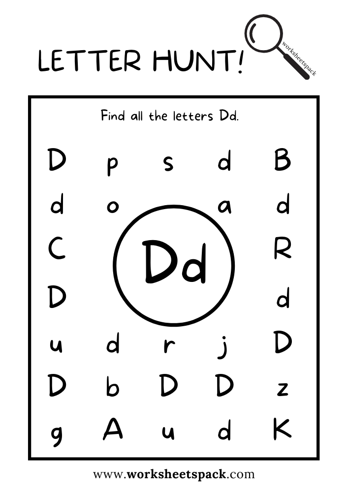 printable letter d worksheet