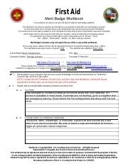 First Aid2 pdf First Aid C Merit Badge Workbook This Workbook 