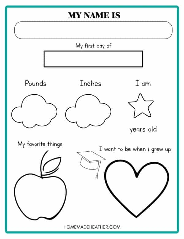First Day Of School FREEBIE Back To School Worksheets School