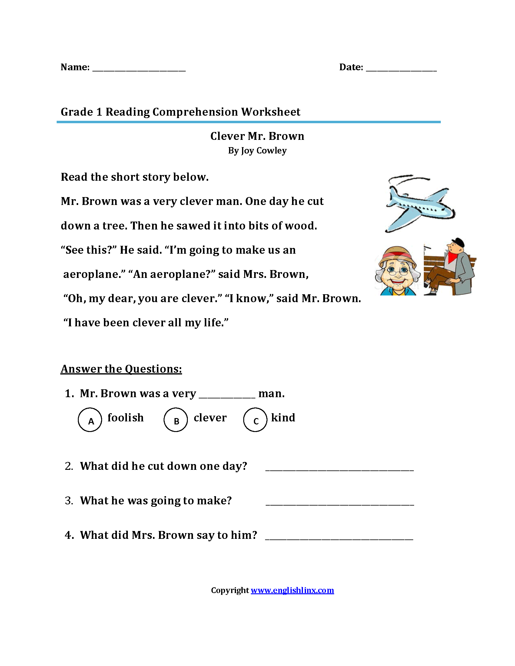 First Grade Worksheet Book