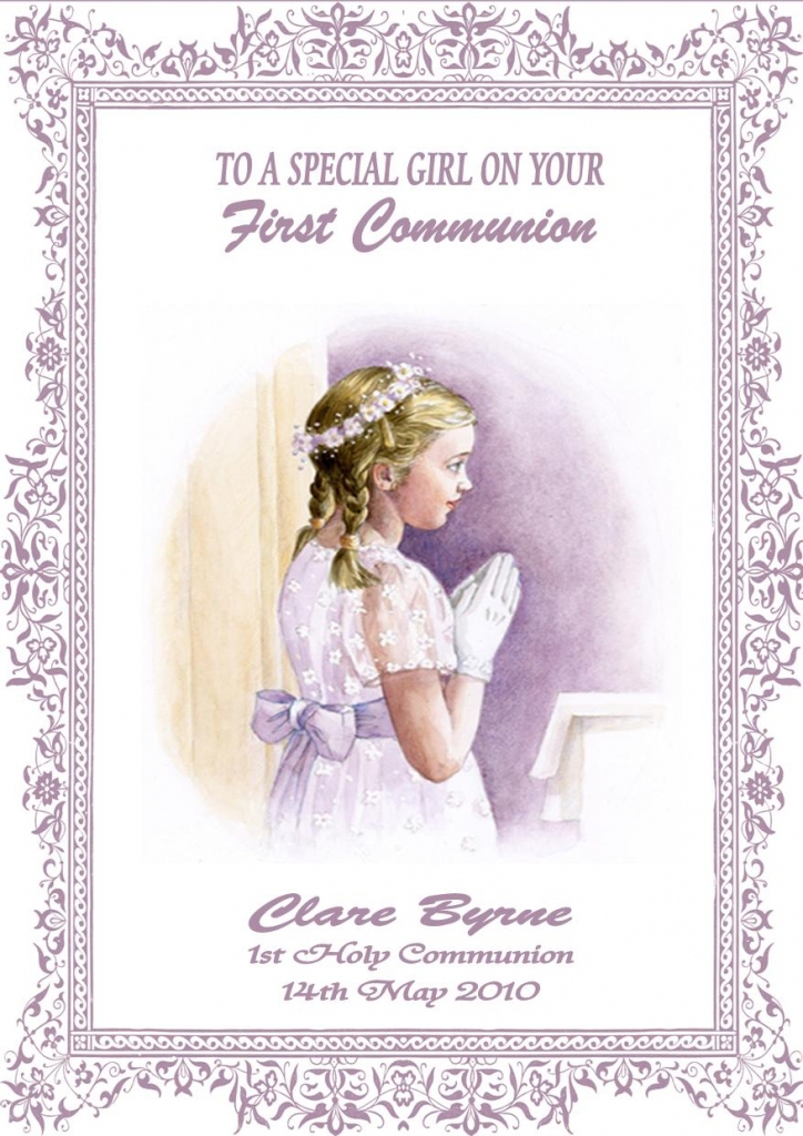 First Holy Communion Cards Printable Free Rossy Printable
