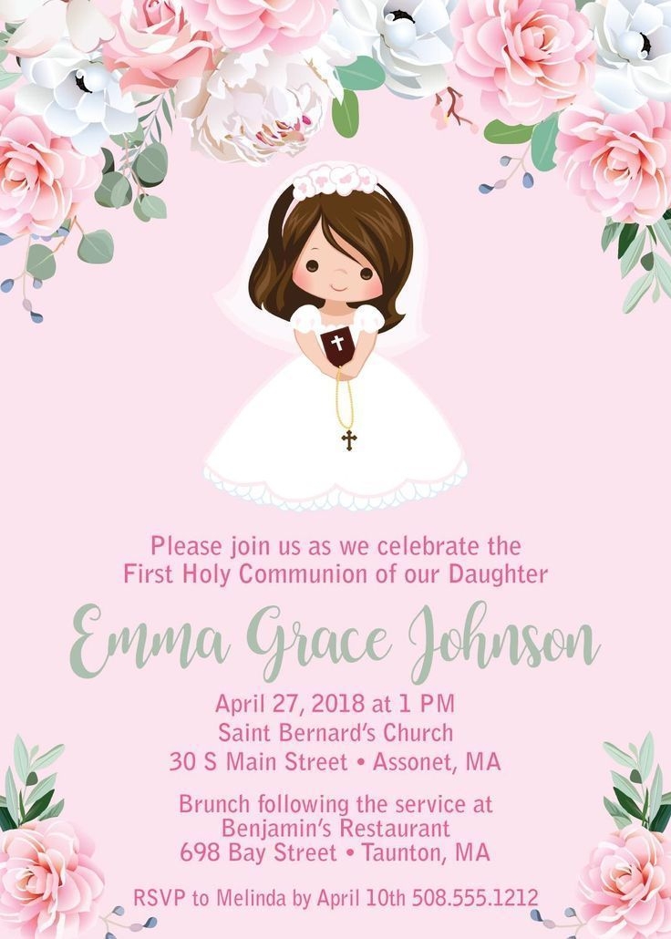 First Holy Communion Invitation Cards Printable NewFreePrintable