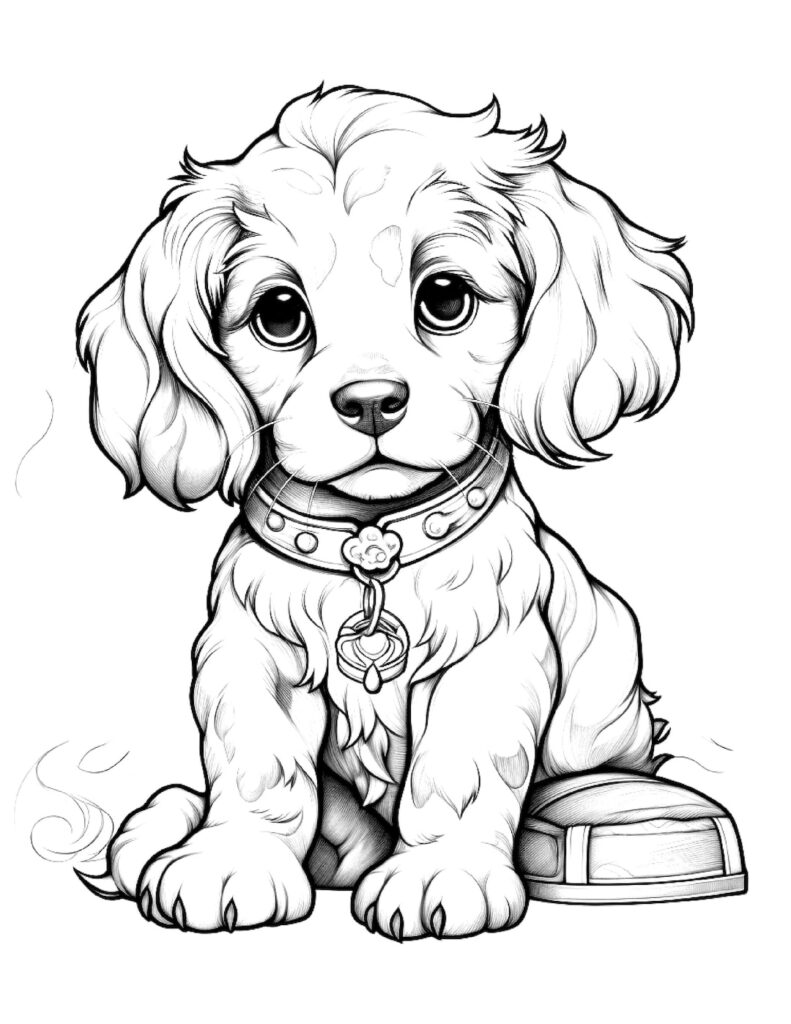 Five Cute Puppies Coloring Sheets For Instant Download Etsy