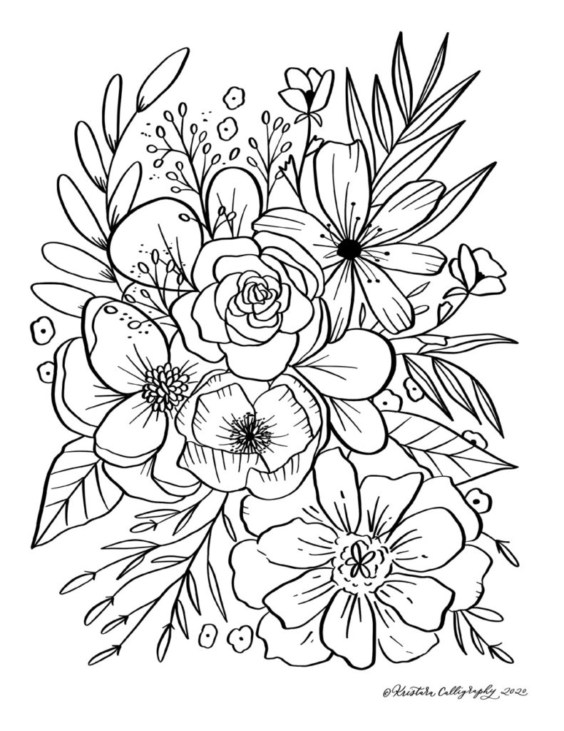 Floral Coloring Pages Coloring Print