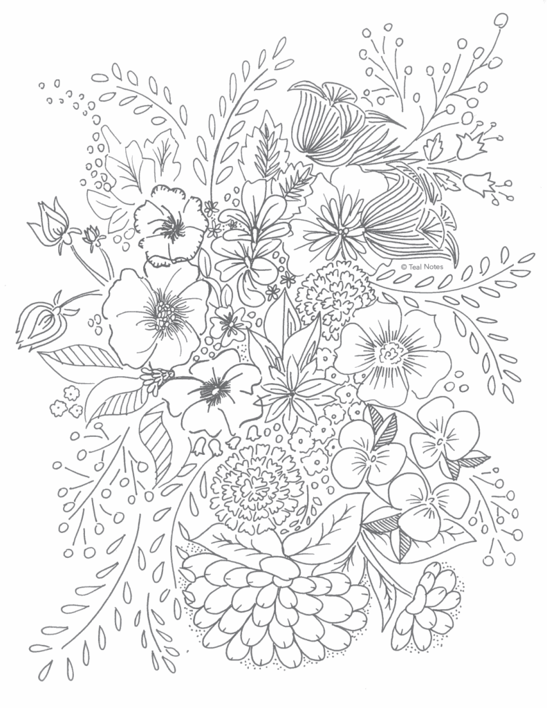 Floral Coloring Pages Pdf To Print Coloringfolder