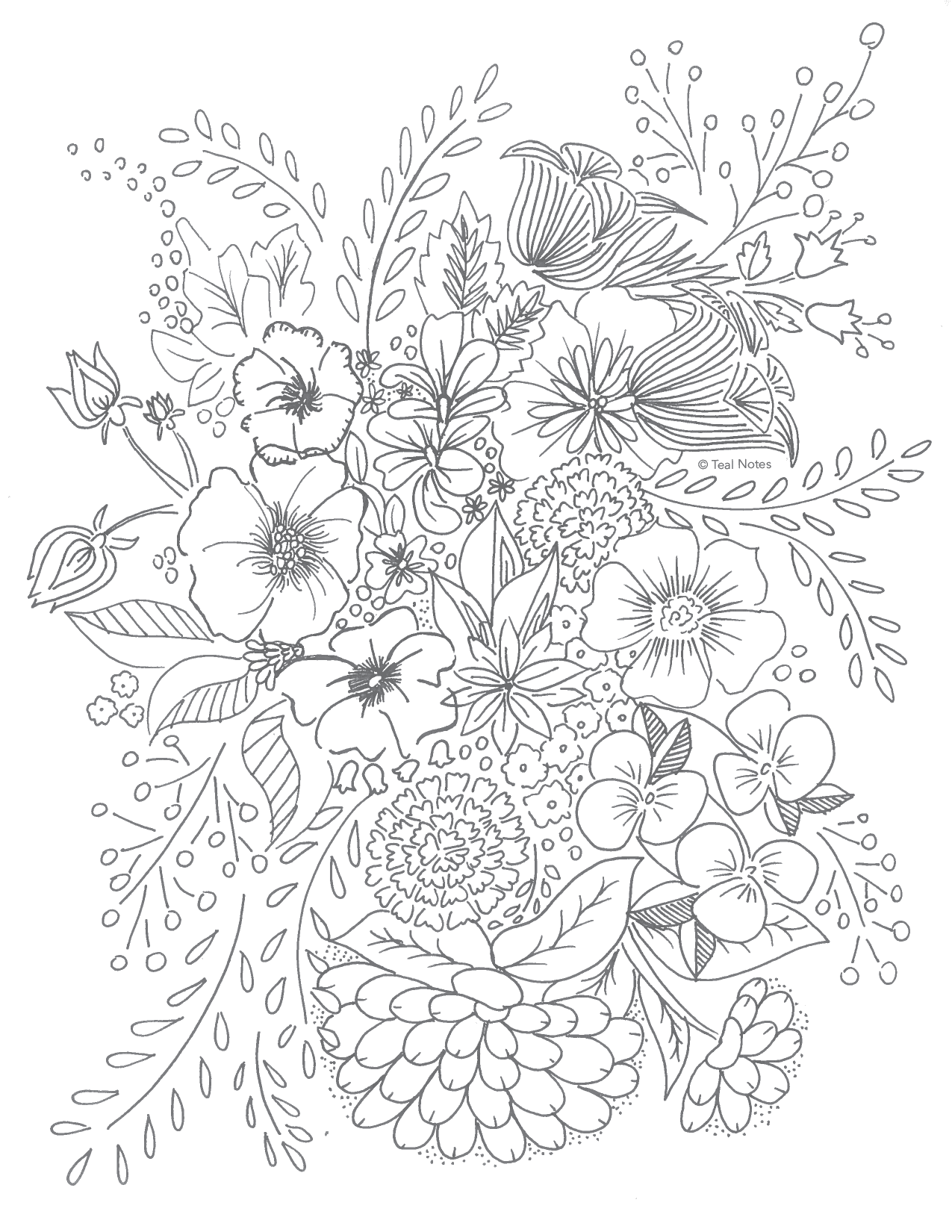 Floral Coloring Pages Pdf To Print Coloringfolder