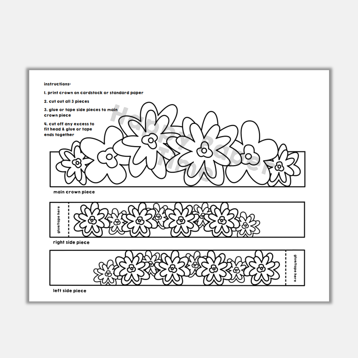 Flowers Paper Crown Printable Coloring Craft Made By Teachers
