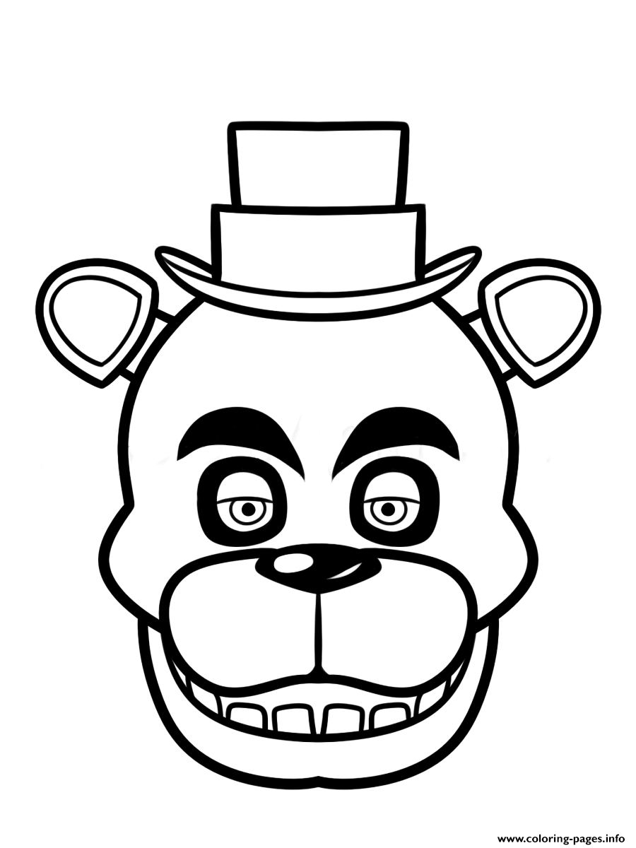 Fnaf Freddy Five Nights At Freddys Face Coloring Pages Printable