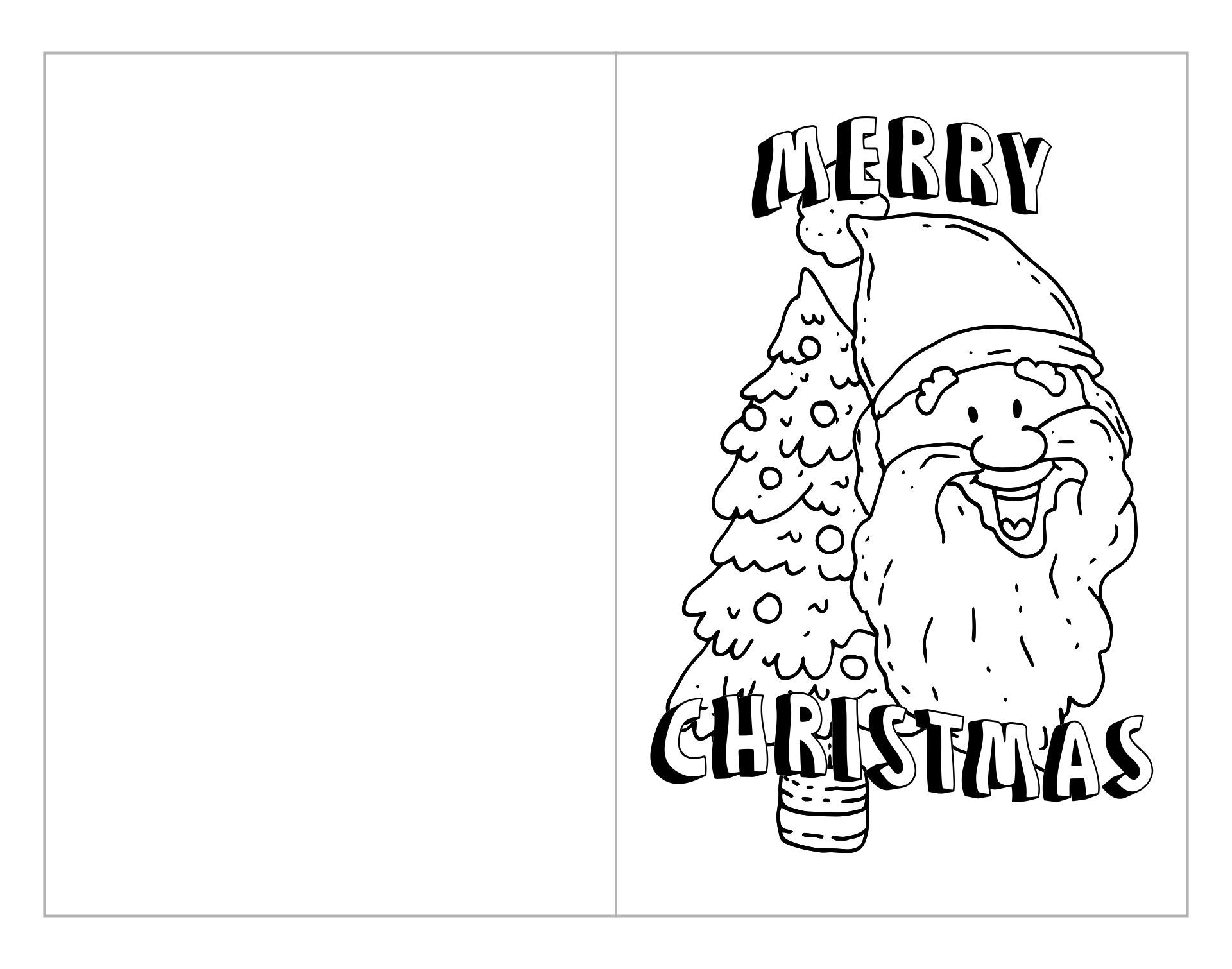 Foldable Coloring Christmas Cards 15 Free PDF Printables Printablee 