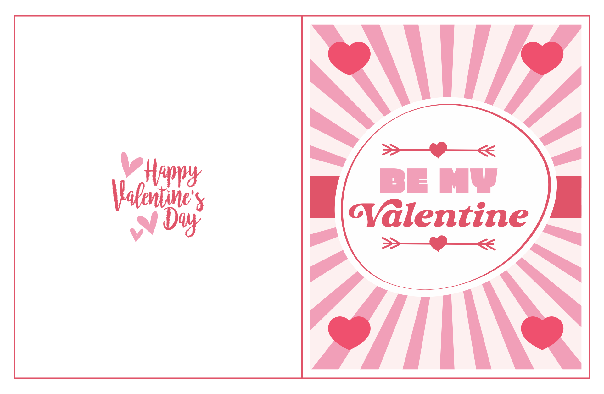 Foldable Printable Valentine Cards
