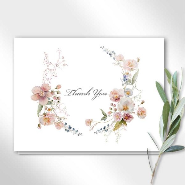 Folded Thank You Card Printable Template A2 Folded Blank Inside