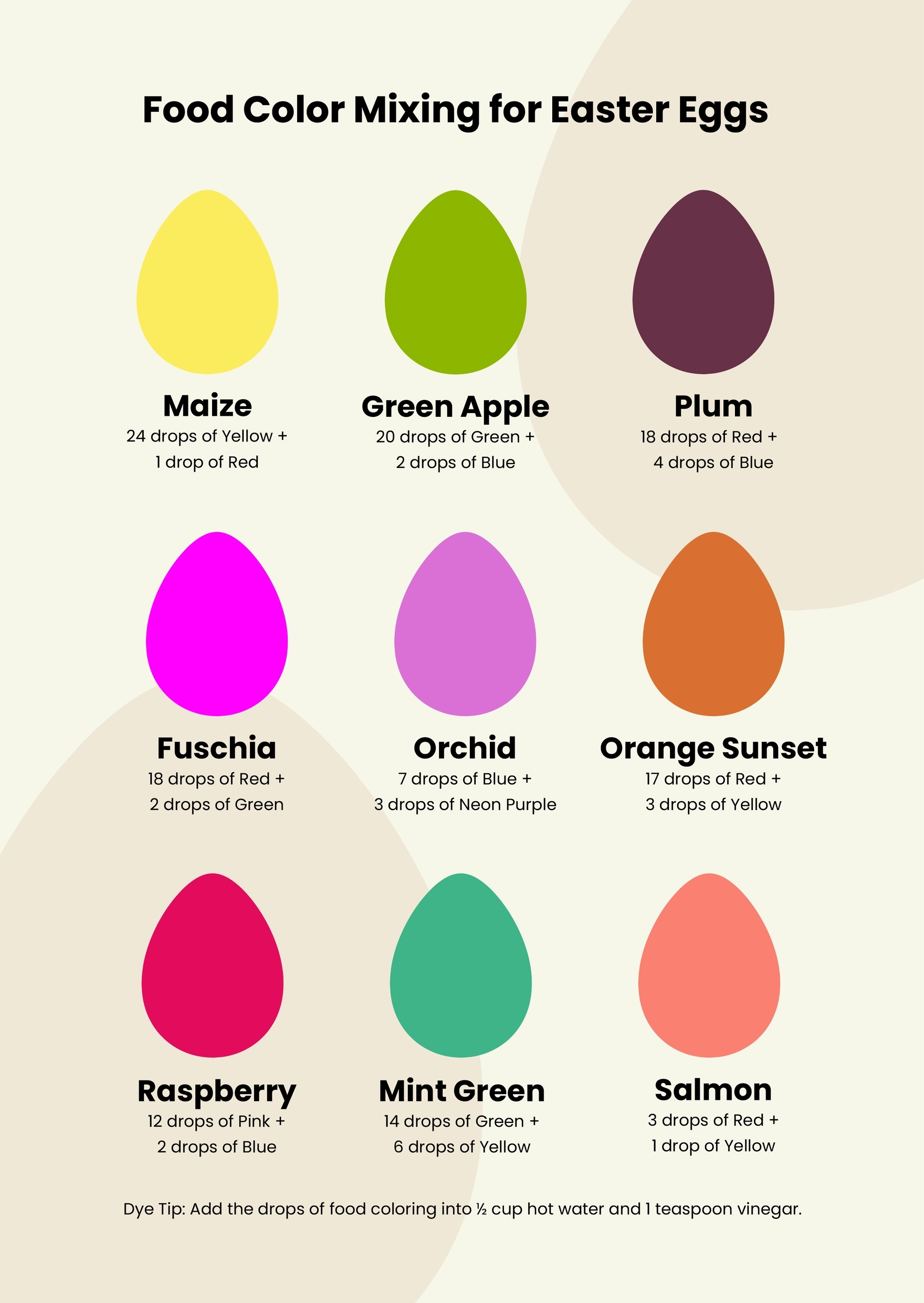 Food Coloring Combination Chart In Illustrator PDF Download 