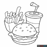 Food Coloring Page Easy Drawing Guides