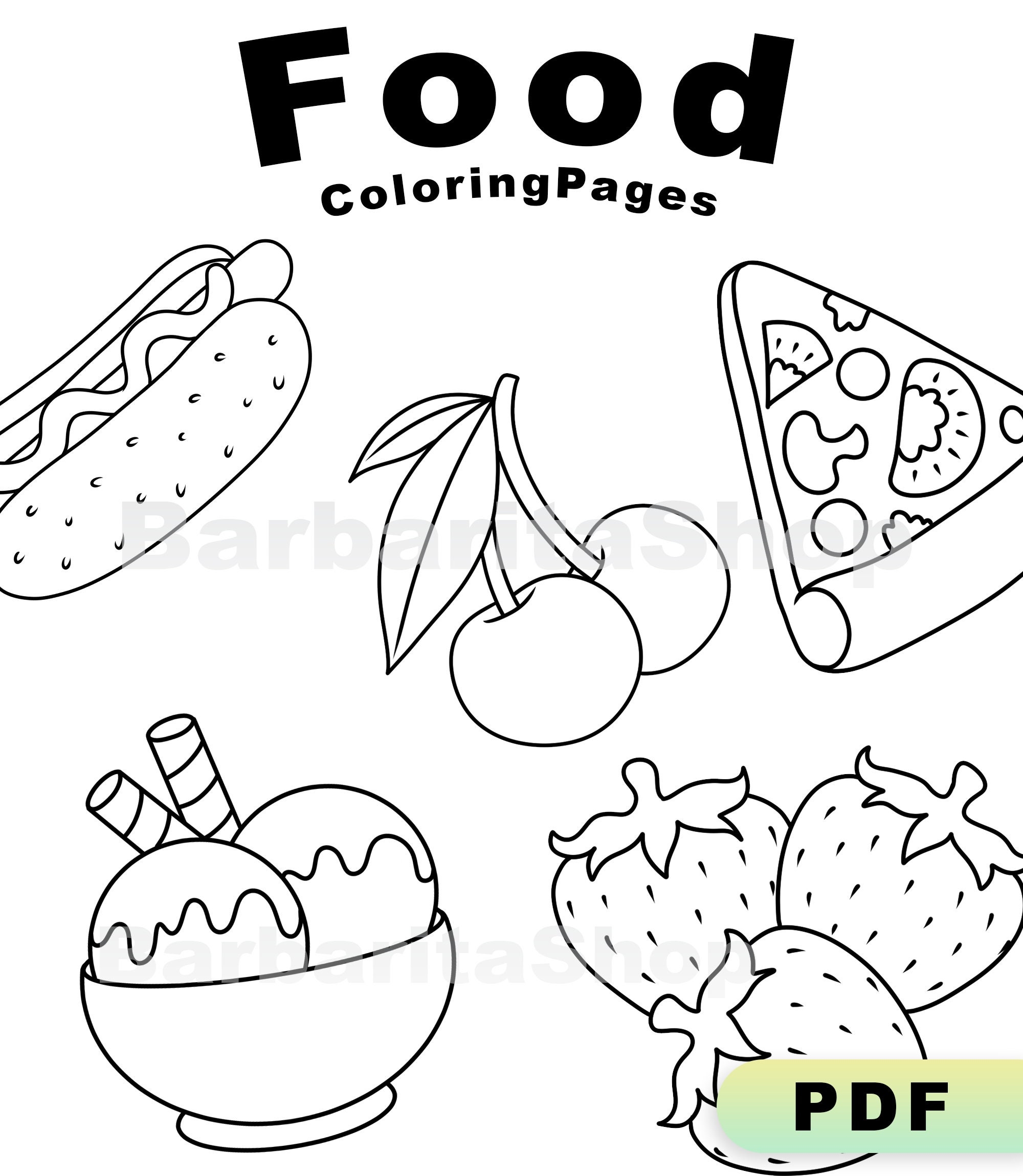 food coloring pages pizza