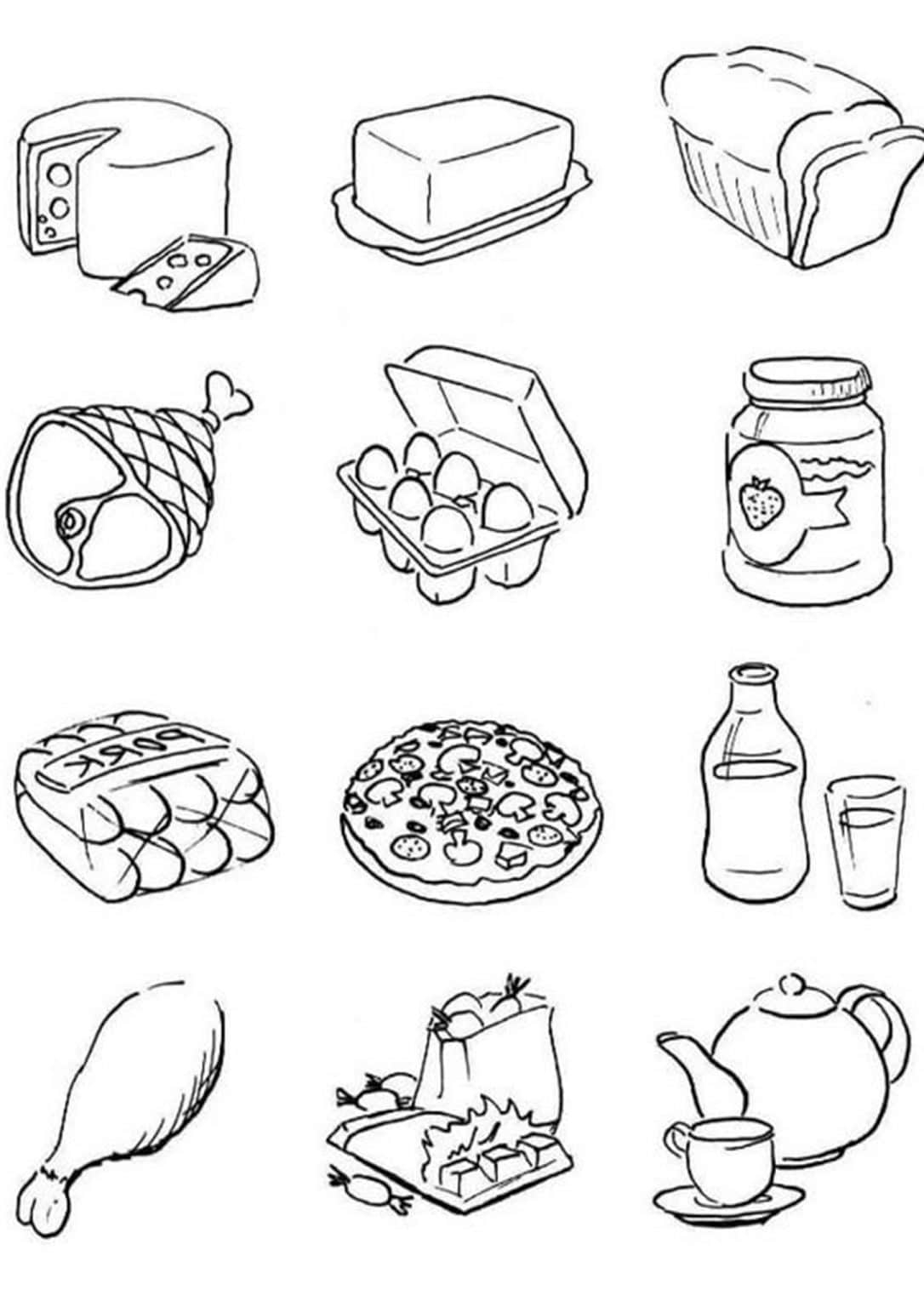 Food Colouring Sheets Printable