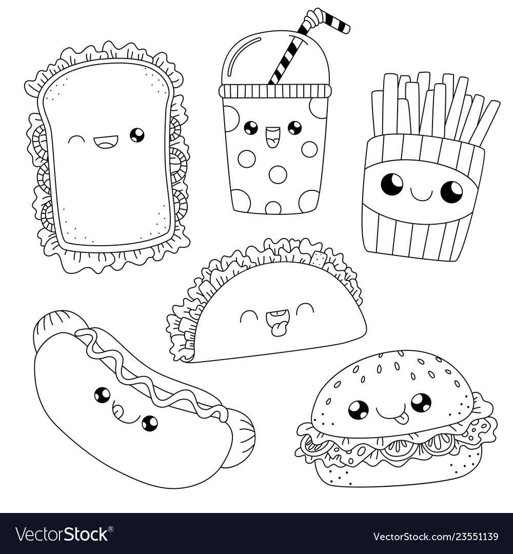 Food Doodle Coloring Pages