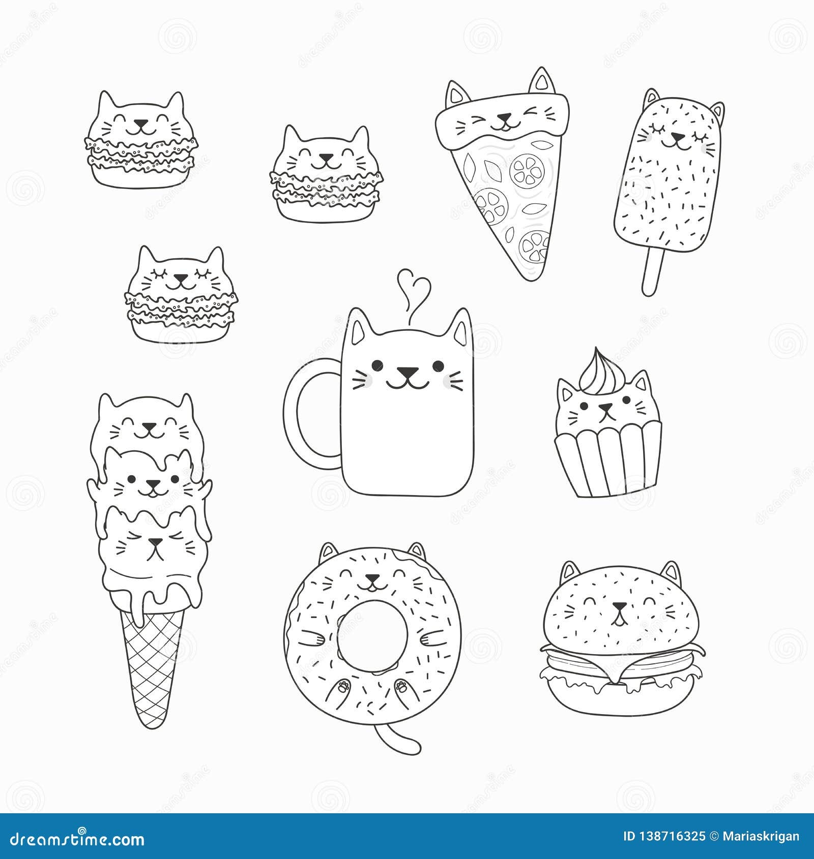 girl kawaii food coloring pages