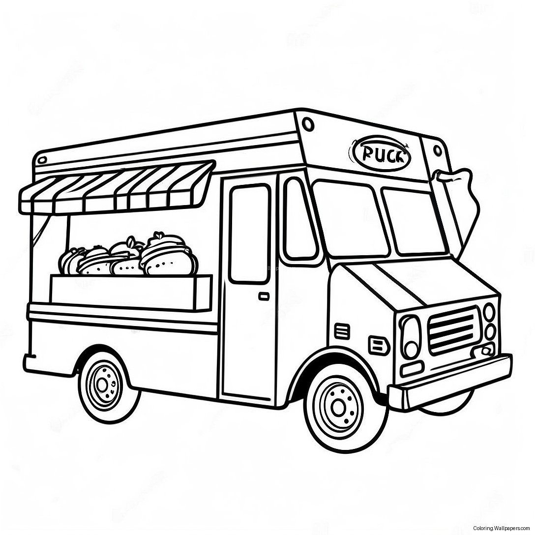 food truck coloring page printable