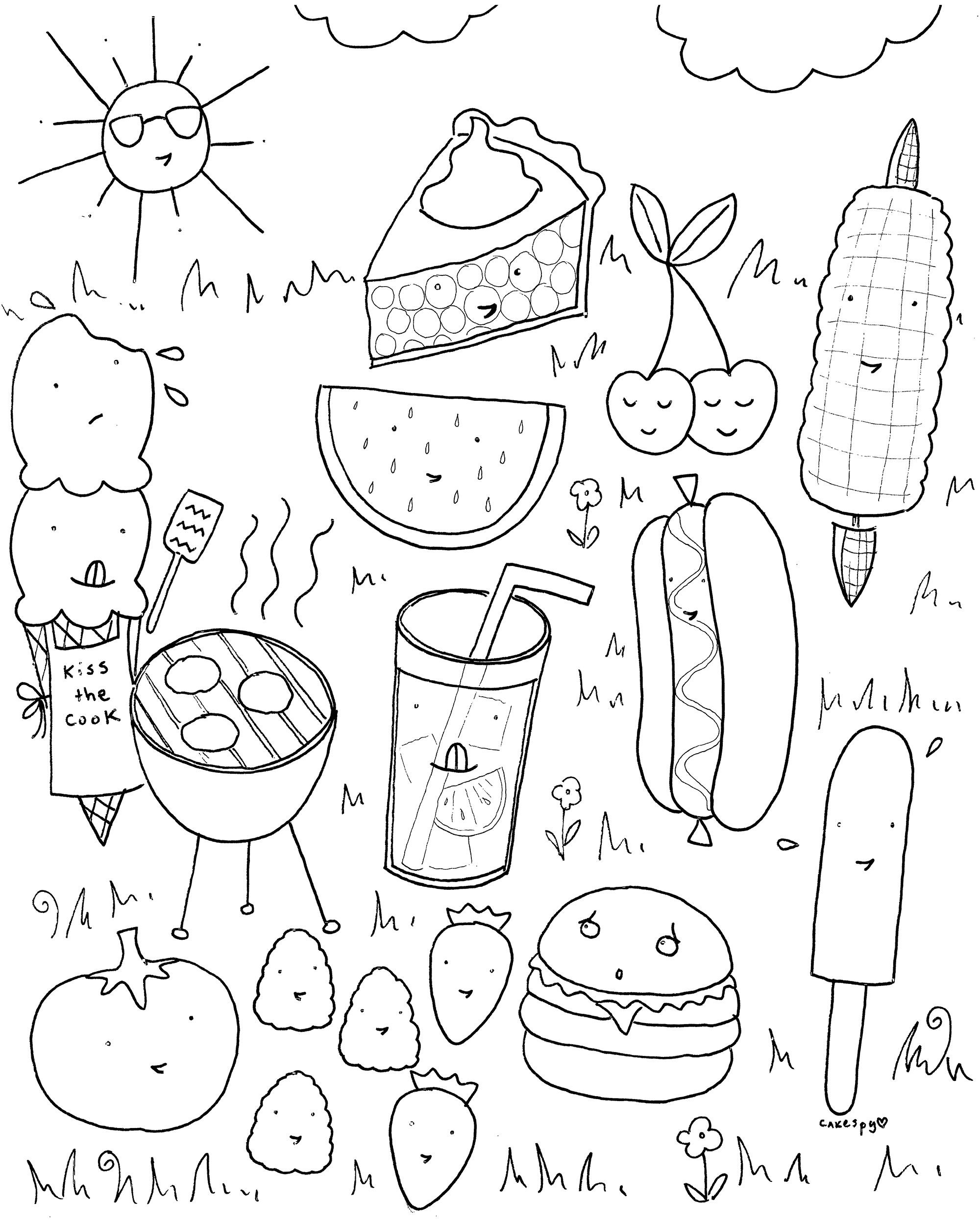 food coloring pages without faces