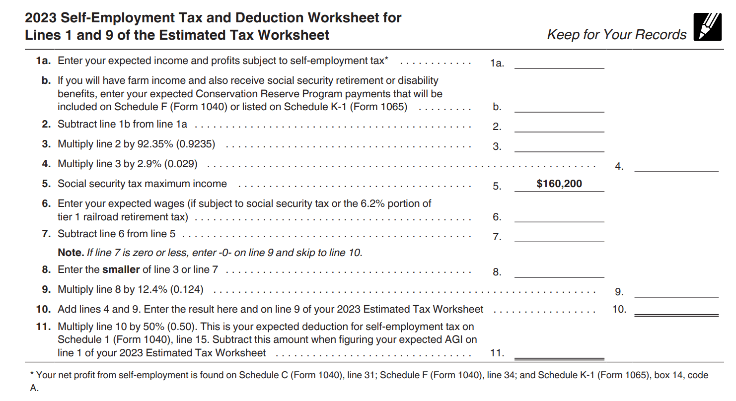 irs worksheet for social security