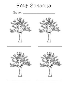 Four Seasons Tree Template By Lauren Ellis Teachers Pay Teachers