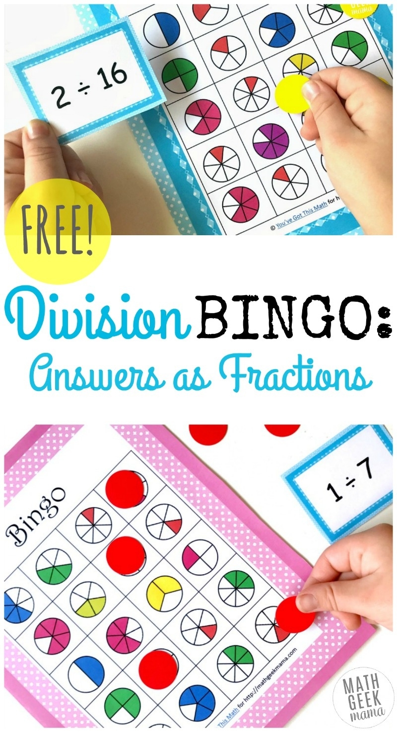 Fraction Bingo Cards Printable Free Free Printable Card